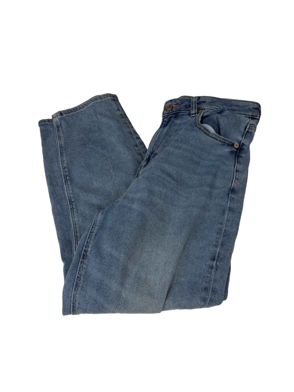 American Eagle Women’s Size 10 SHORT Mom Jeans Medium Wash Blue Stretch #4246